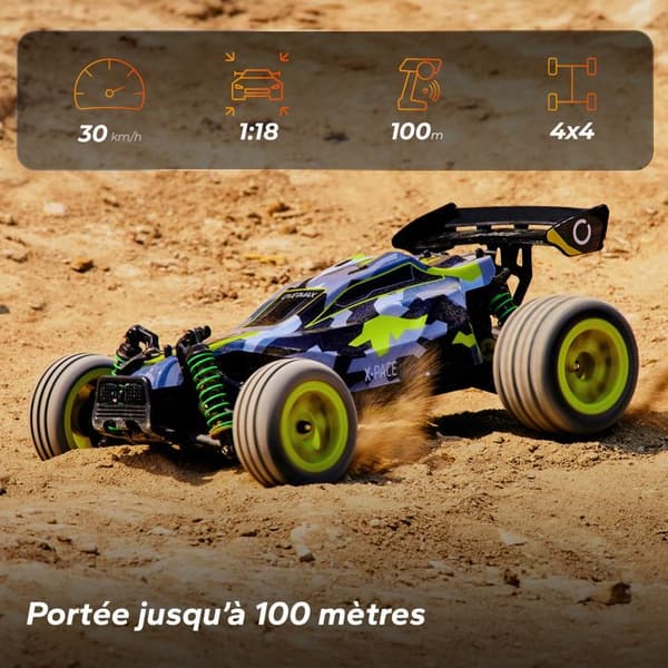 Fjärrstyrd bil - OVERMAX - X-Pace - 45 km/h - LED-belysning - Autonomi 30 min