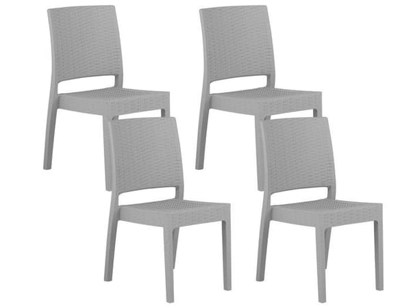Set med 4 ljusgrå trädgårdsstolar FOSSANO