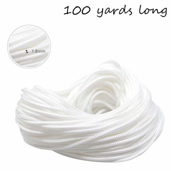 JINXM 1,8 mm Roll White Braid Shade Rep för Blindgardin Aluminium Nylontråd