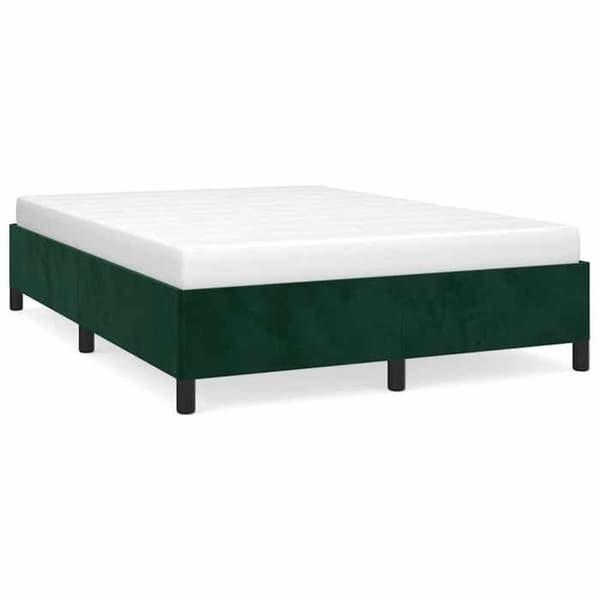 vidaXL Sängram utan madrass mörkgrön 140x190 cm sammet 347321