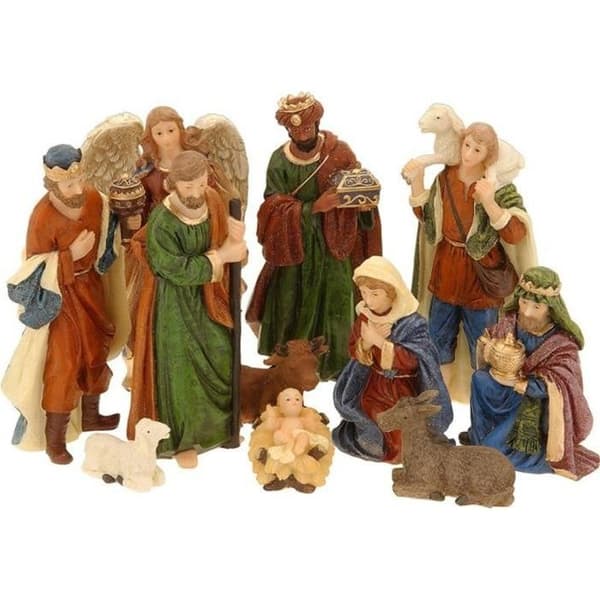11 julsängfigurer - Nativity - Realistiska julsantoner