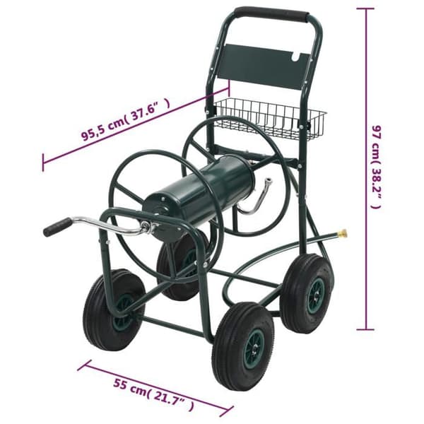 vidaXL Slang Slangvagn 1/2"75 m Stål