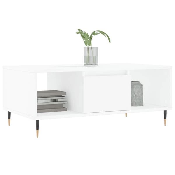 vidaXL Soffbord Vit 90x50x36,5 cm Konstruerat trä 830580