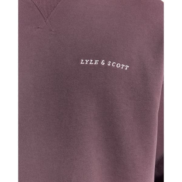 Lyle & Scott sweatshirt med rund hals och borstat tryck