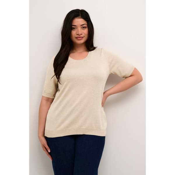 T-shirt stickad dam KAFFE Curve Lizzy