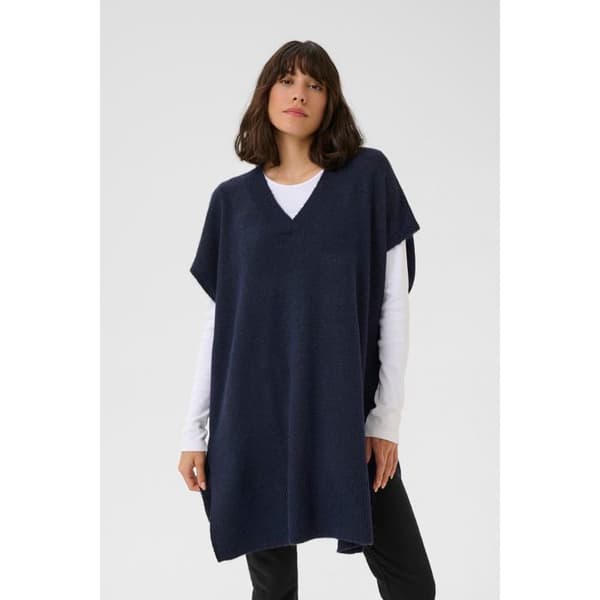 Poncho stickad dam KAFFE Annetta