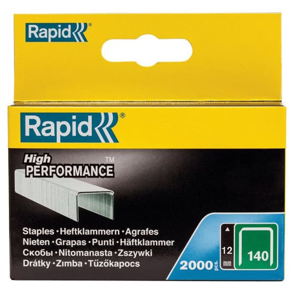 RAPID Staples nr 140/12 i platt tråd 2000 st
