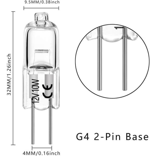 Halogenampull G4 - EKSAVE - 10-pack - 10W - 12V - Varmvit 2700K