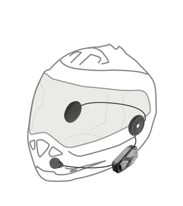 Interphone Intercom UCOM3 Bluetooth 5.1 - motorcykelkit, mikrofon, 10h autonomi, USB-C, vattentät (svart)