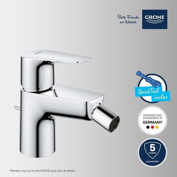 GROHE Start Edge engrepps bidéblandare - Waste Pull - Ekonomisk vattenluftare - Krom