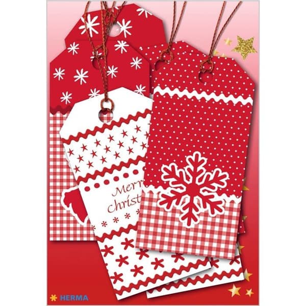 Julklappsdekaler - HERMA - Glittrande paljetter - Färgglad - 6 stycken
