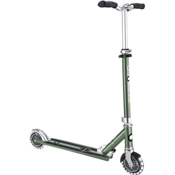 Tvåhjulig sparkcykel - GLOBBER - FLOW ELEMENT LIGHTS - Krom / Oliv