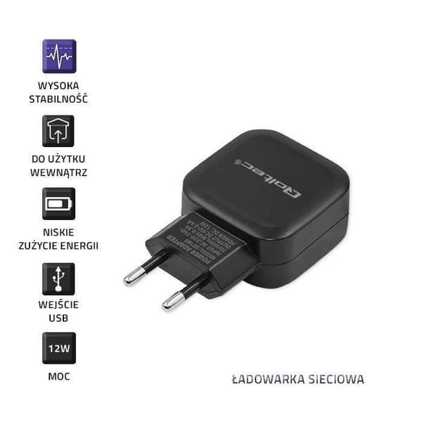 Qoltec AC-adapter 12W 5V 2,24A USB - 5901878501802