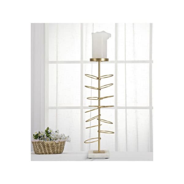 Metallljusstake "Rings" 46cm Guld