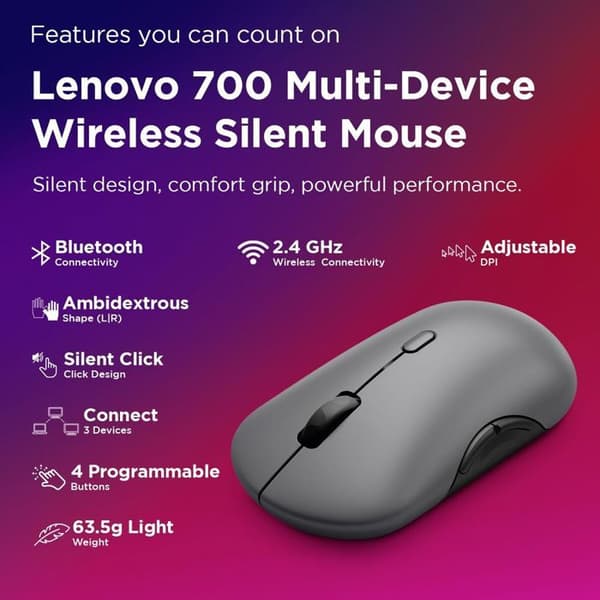 Mus - LENOVO - GY51S61898 - Bluetooth - 4000 dpi - Ambidextrös