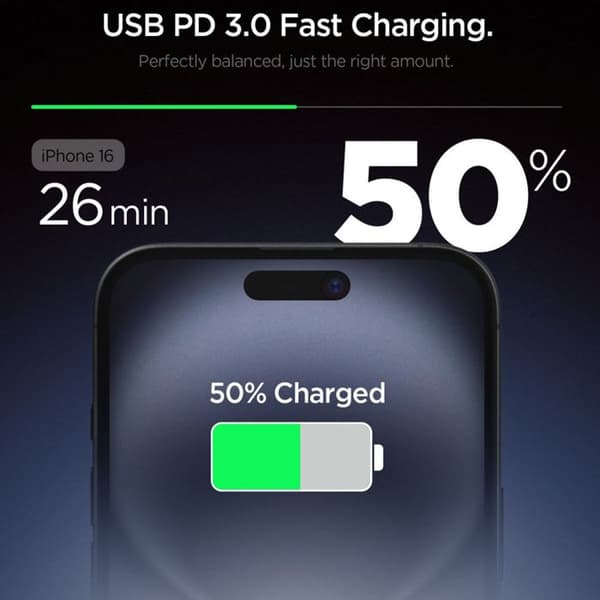 Laddare - SPIGEN - Essential (EE201EU) - 20W - Typ-C - GaN - Snabbladdning