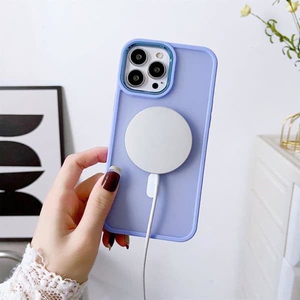 MagSafe-magnetfodral för iPhone 15 Pro Max med hål för rem, rosa