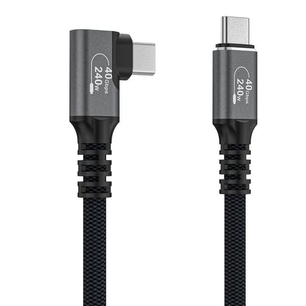 USB-C Thunderbolt 4 240 W böjd kabel 2 m - Svart