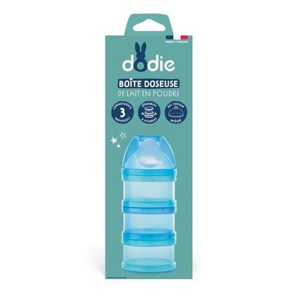 Doseringlåda 3 fack - DODIE - Separabel - Transparent - Blå Lagun