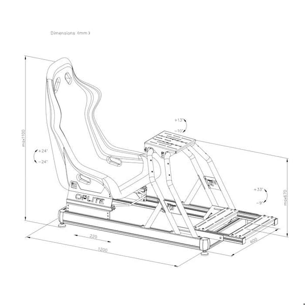 OPLITE Gamingstol COCKPIT R8 FURY VIT