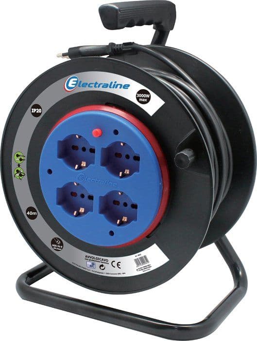 Eluttag - Electraline - 49032 - 4 Schuko-uttag - 40 meter - Barnsäkerhet
