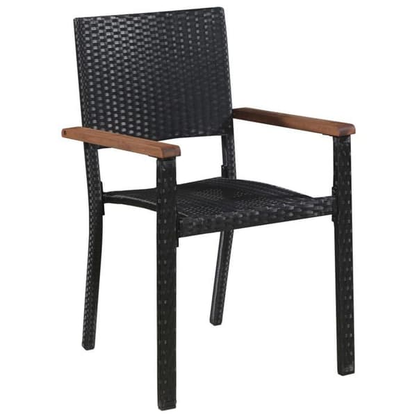 vidaXL Utestol 2 st Poly Rotting Svart