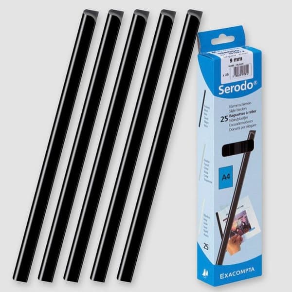 Bindemapp - EXACOMPTA - Sérodo - 9 mm - Svart - Förpackning med 25 enheter