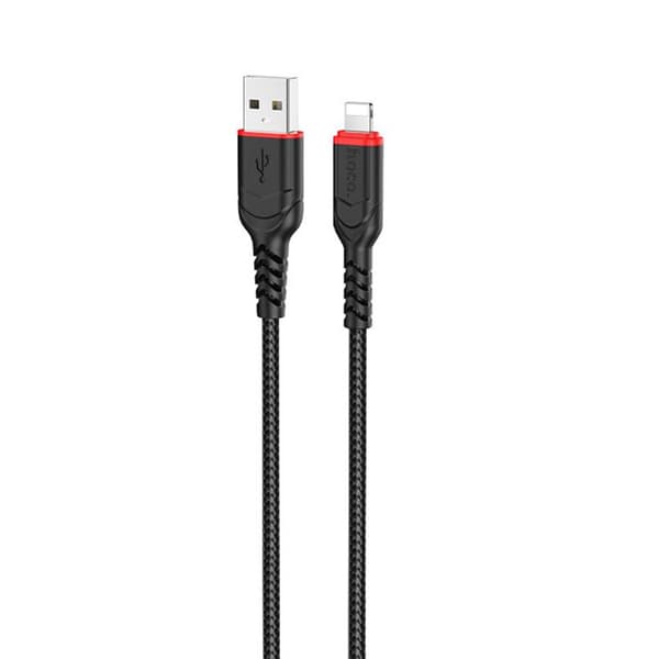 USB-A till Lightning-kabel - HOCO - 1,0m - 12W - 2,4A - Svart