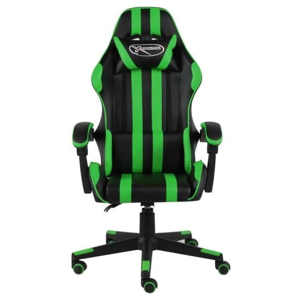 Svart och grön spelstol i konstläder