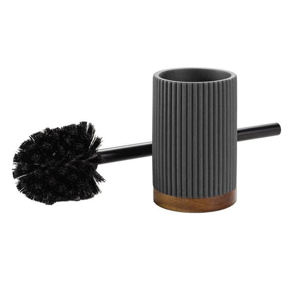 Toalettborste i grå anthracite akacia 10x37 cm