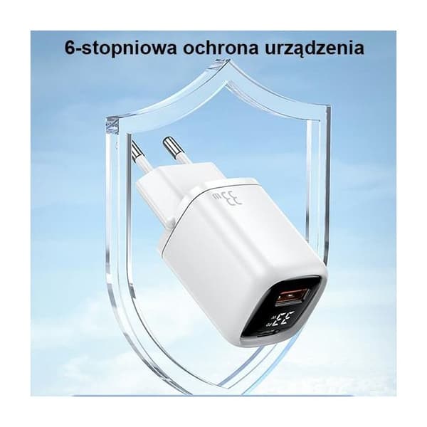 Laddare - USAMS - 1xUSB-C 1xUSB - 33W - PD3.0 - QC3.0 - Kompatibel med iPhone 11-14