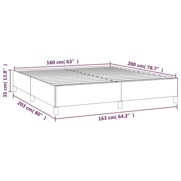 vidaXL Sängram utan madrass ljusgrå 160x200 cm sammet 347330