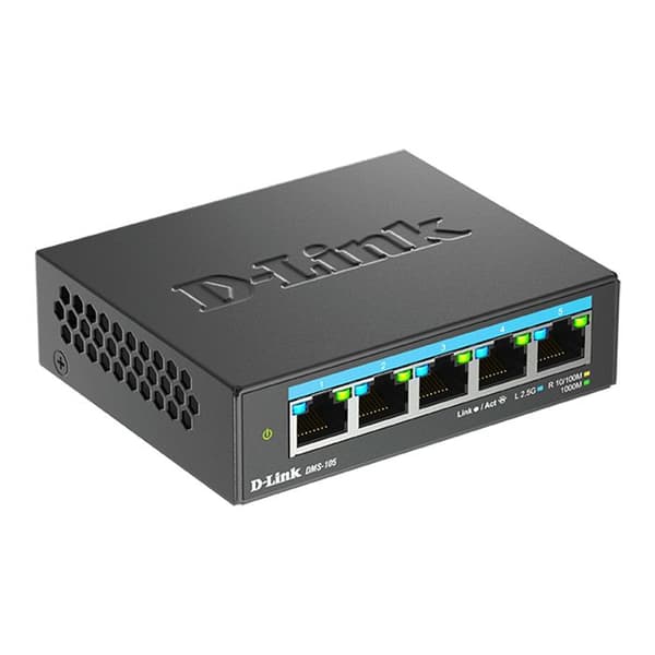 Kommuntator - D-LINK - DMS-105 - 5 portar - Icke-hanterad - 25 Gbit/s