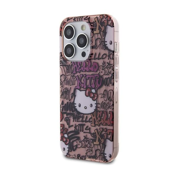 Telefonfodral - Hello Kitty - iPhone 13 Pro - Rosa - Graffiti - Hård