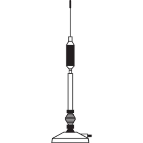Antenna Whip - Albrecht - CBM 108 - Rostfritt stål - Magnetisk montering - Bil