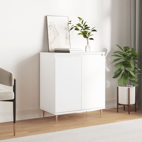 vidaXL Buffé Vit 60x35x70 cm Ingenjörsträ 827148