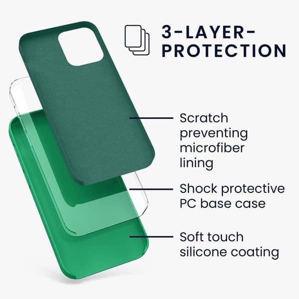 Coque KWMOBILE iPhone 12 Pro Max - Mjuk TPU-bumper i grön med silikonbeläggning