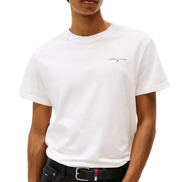 T-shirt Ecru Herr Tommy Hilfiger Slim Linear YBL
