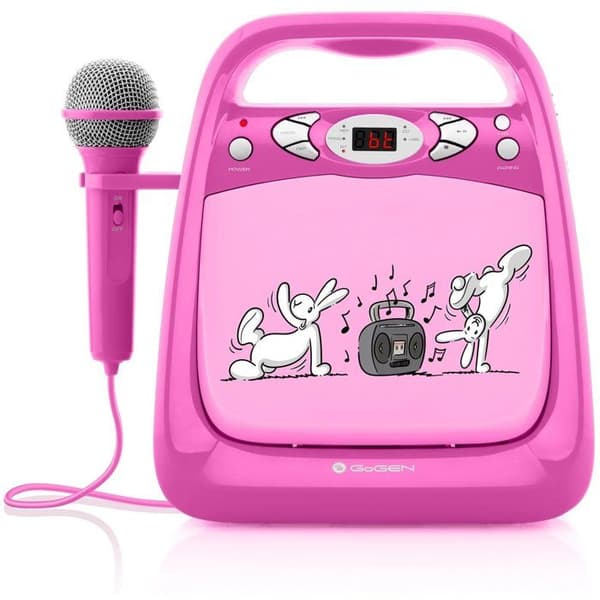 CD KARAOKE - GOGEN - Bob och Bobek - Bluetooth - Mikrofon inkluderad - Rosa