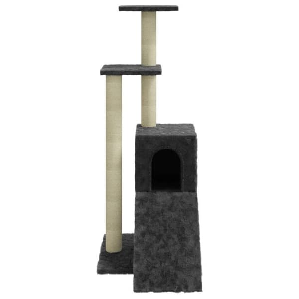 vidaXL Kattträd med Sisal skrapstolpar Mörkgrå 92 cm