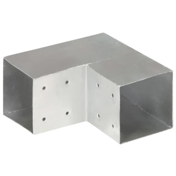 vidaXL Stolpkopplingar 4st L-formad Galvaniserad metall 101x101mm
