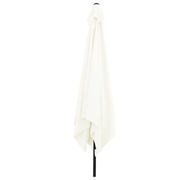 Fyrkantig trädgårdsparasol 295x245 cm Vit Sand