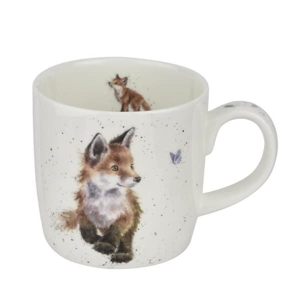 Mugg - Född för att vara en vild mugg - Wrendale Designs - Vit - Vild design