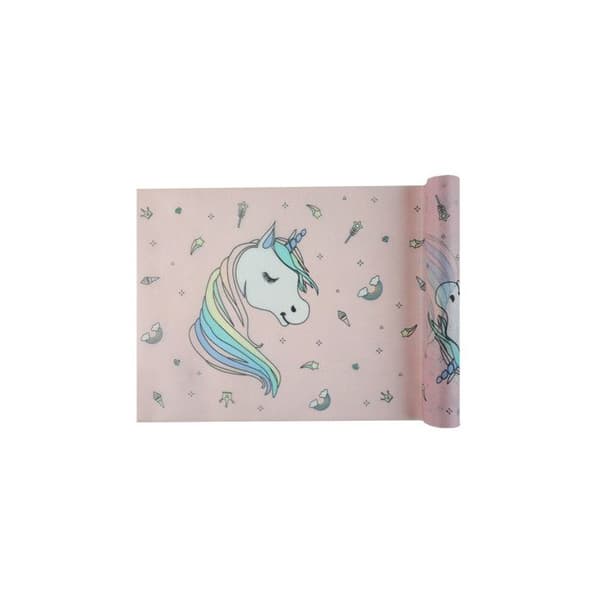 Bordslöpare - SANTEX - Enhörning - 5 m x 30 cm - Rosa - Non-woven polyester