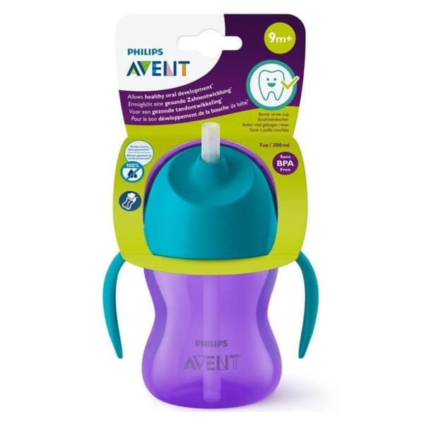 Avent Straw Cup Mauve Blue 200ml
