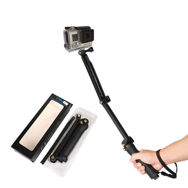 Stöd monopod 3 i 1 för selfies och GoPro-kamera