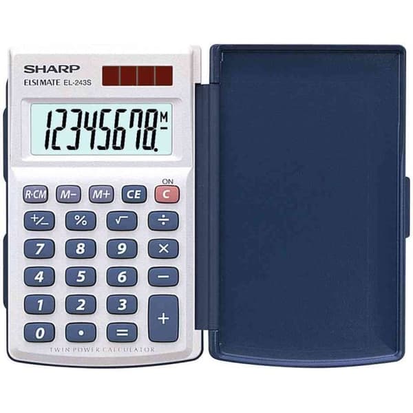 Miniräknare EL-243 S, solel/batteri...