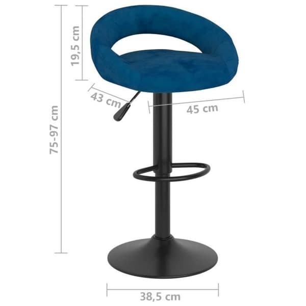 vidaXL Barstolar 2 st Blue Velvet