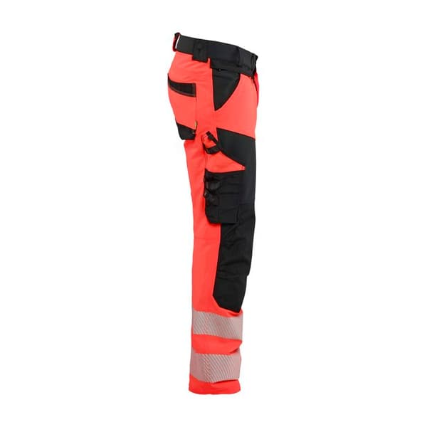 Blaklader Stretch 4D högsynlighetsbyxor - fluorescerande röd/svart