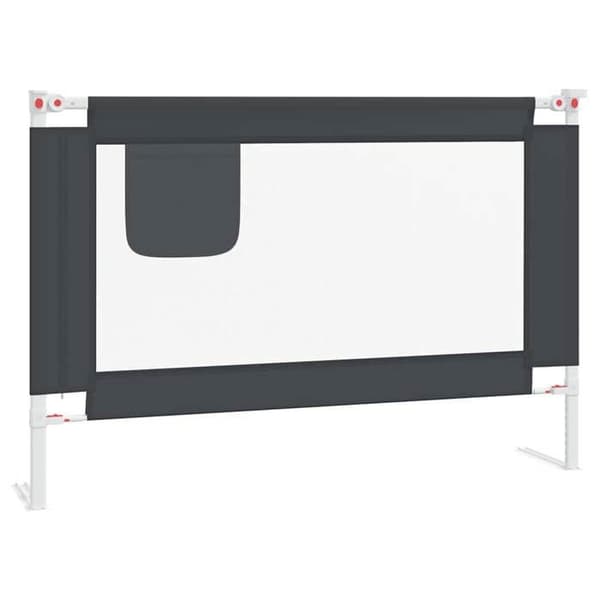 vidaXL Barnsäng Säkerhetsstaket Mörkgrå 100x25 cm Tyg 10226